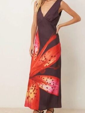 Abercrombie Satin Open Back Dress NWT